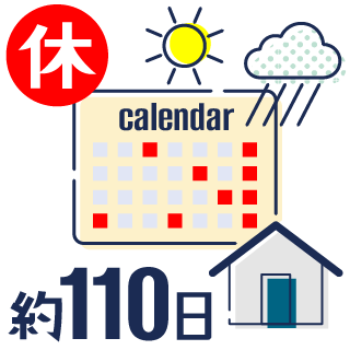 年間休日約110日